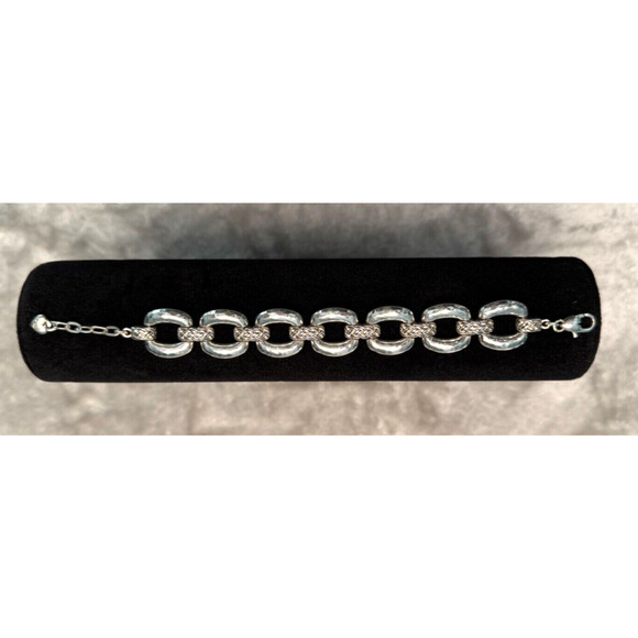 Brighton Interlok Woven LInk Link Bracelet Adjustable 7-8" Boho Braided Hammered - Picture 1 of 5